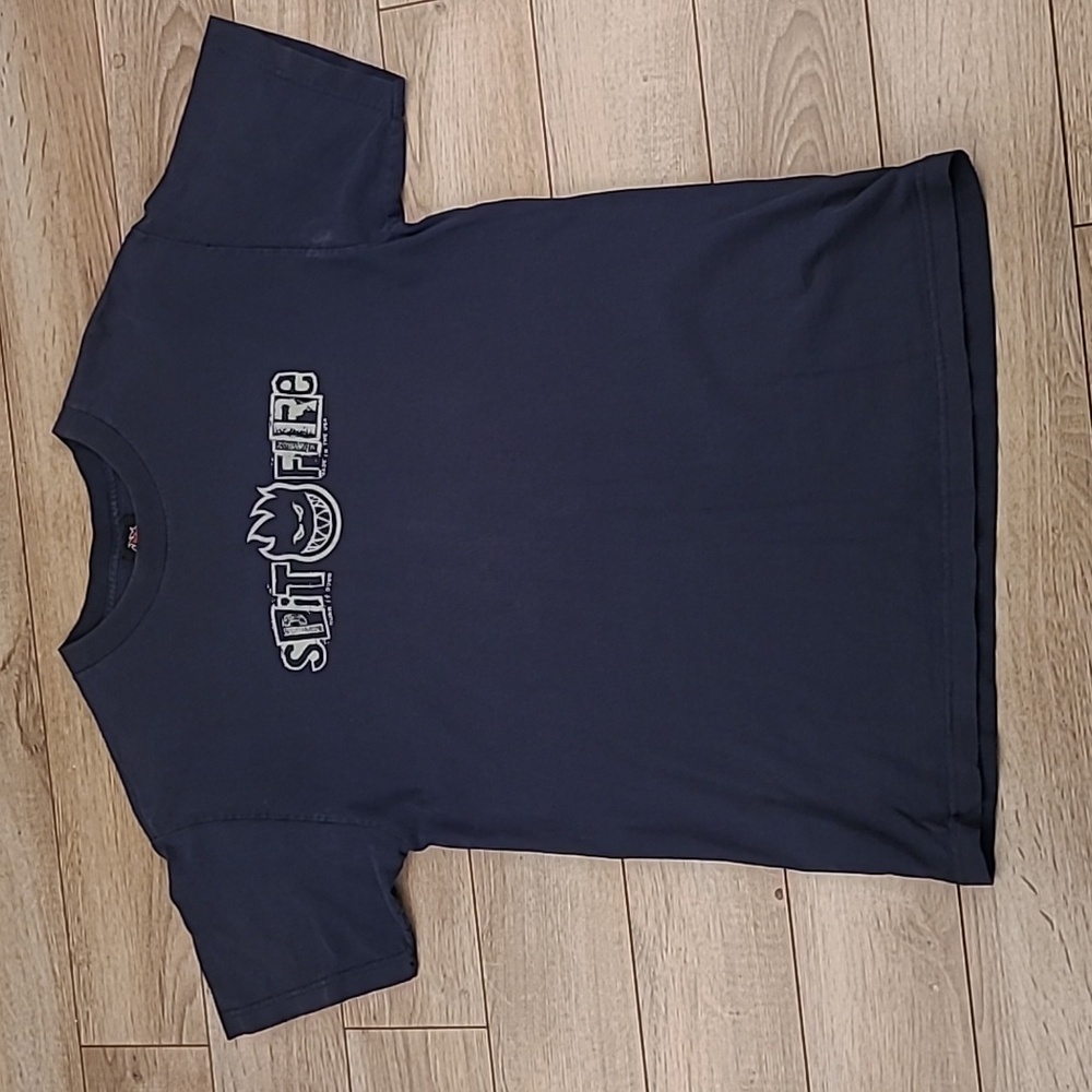SPITFIRE Dark Navy Logo USA Cotton Mens‎ Medium Graphic Skate T Shirt VTG RARE